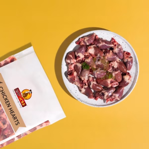 Raw Gold Chicken Hearts